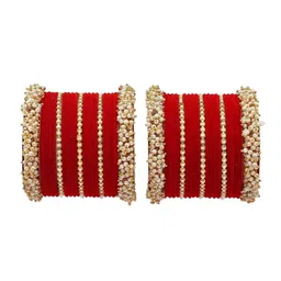 Shinemore Set Of 34 Stone Studded & Beaded Bangle-picture-11