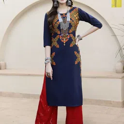 HERE&NOW Women Pack Of 2 Ethnic Motifs Printed Crepe Kurta-picture-26