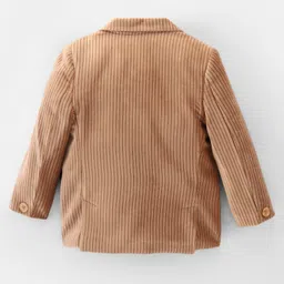 Robo Fry Velvet Full Sleeves Corduroy Blazer Striped - Fawn image 2