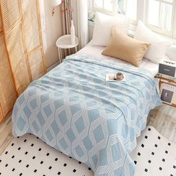 JC HOME Blue AC Room 300 GSM Single Bed Quilt-picture-32