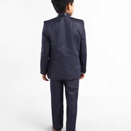 Robo Fry Full Sleeves Solid Party Suit With Bow Tie - Blue image 4