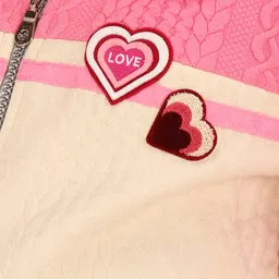 Cutecumber Full Sleeves Colour Blocked & Cable Knit Coordinating Track Suit set - Cream image 5