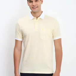 Allen Solly Men Floral Printed Polo Collar Cotton T-shirt-picture-32
