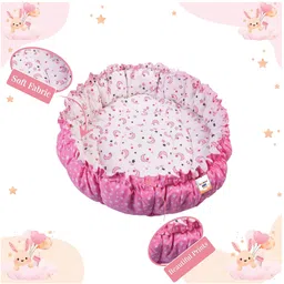 Babytoons Baby Nest for New Born Reversible Bed Sleeping Bedding Set (0-6 Months, Pink) image 5