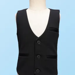 Babyhug Knit Full Sleeves Printed 3 Piece Party Suit With Bow - Black image 5