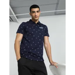 Puma NRP India Puma NRP India Navy Slim Fit Printed Polo T-Shirt-image-17