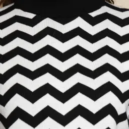 Global Republic Black & White Acrylic Geometric Pullover image 5