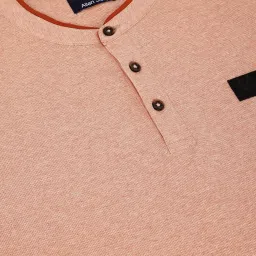 Allen Solly Peach Cotton Regular Fit Henley T-Shirt image 5