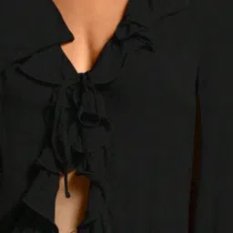 SELVIA Black Regular Fit Crop Top image 5