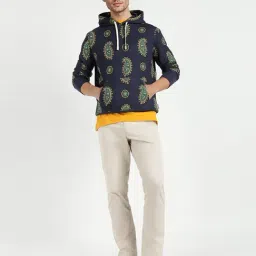 GANT Navy Blue Printed Regular Fit Hoodie image 3