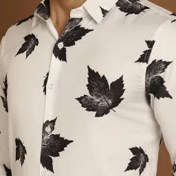 Indian Needle White Regular Fit Printed Shirt image 5