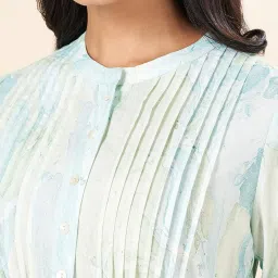 Akkriti by Pantaloons Aqua Blue Printed A-Line Dress image 5