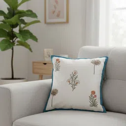 Gulaab Jaipur Blue & White Floral Square Cushion Covers-picture-10