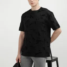 Calvin Klein Black Cotton Regular Fit Printed T-Shirt image 5