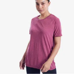 kimjaly by decathlon KIMJALY Purple Plain T-Shirt image 5