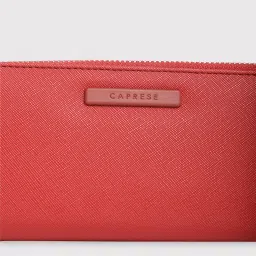 Caprese Sophia Red Faux Leather Solid Zip Around Wallet image 5