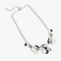 Sohi Black & Silver Dented Abstract Jewellery Set image 5