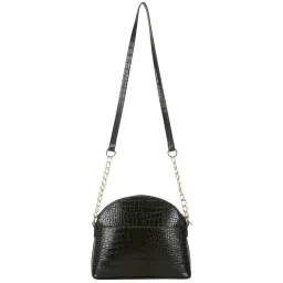 Fastrack Black Textured Medium Sling Handbag image 5