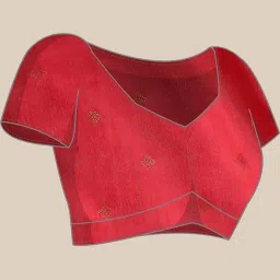 Saree Mall White & Red Woven Saree With Unstitched Blouse image 5