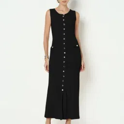 SHOWOFFFF Black Solid Dress-picture-29