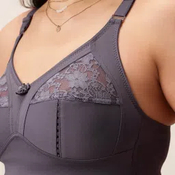 Clovia Purple Polyamide Solid Non-Padded Full Cup Wire Free T-Shirt Bra image 5