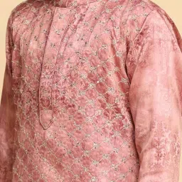 KISAH Kids Pink Embroidered Full Sleeves Kurta image 5