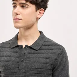 The Bear House Grey Cotton Regular Fit Self Design T-Shirt image 5