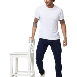 Spykar Blue Cotton Regular Fit Jeans image 5