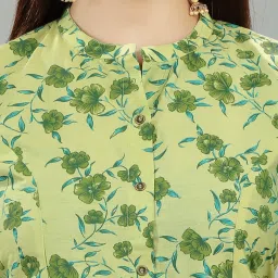 Cotton Culture Green Printed A Line Rayon Kurta image 5