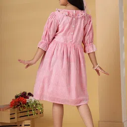 The Little Trunk Striped Bell Sleeve A-Line Dress image 4