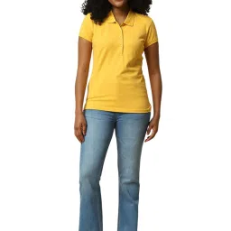 Allen Solly Yellow Regular fit Solid T-shirts image 5