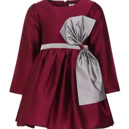 A Little Fable Kids Maroon Regular Fit Dress-image-23