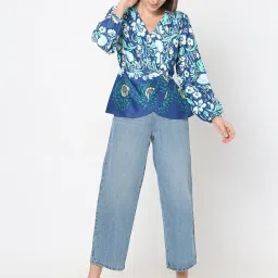 Vero Moda Blue & White Floral Print Top image 5