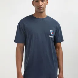 Tommy Hilfiger Men Typography Printed Round Neck Organic Cotton T-shirt-picture-49