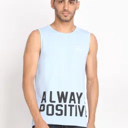 Chkokko Sky Blue Regular Fit Printed T-Shirt-picture-14