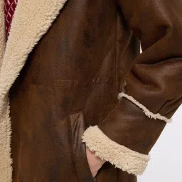 Cover Story Brown Solid Long Coat image 5