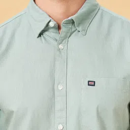 Byford by Pantaloons Sage Green Cotton Slim Fit Shirt image 5