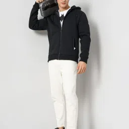 celio celio* Black Regular Fit Cotton Hooded Sweatshirt image 5