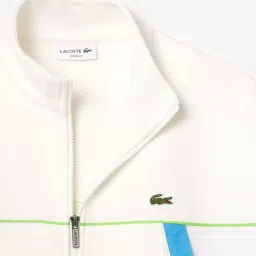 Lacoste White Loose Fit Colour Block Sweatshirt image 5