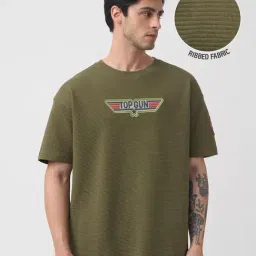 The Souled Store Green Cotton Embellished Relaxed Fit T-Shirt-picture-30