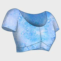 navyasa by liva Blue & Pink Printed Saree With Unstitched Blouse image 5