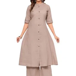 NAVYAAZRI Women Striped Calf Length Regular Pure Cotton A-Line Kurta with Palazzos-picture-19