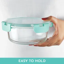 Magnus Glock Linen Borosilicate Glass Round Containers Lunch Box with Vertical Pouch - Set of 3 image 5