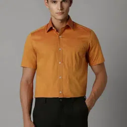Louis Philippe Orange Cotton Regular Fit Shirt-picture-33
