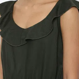 Allen Solly Olive Green Sleeveless Jumpsuit image 5