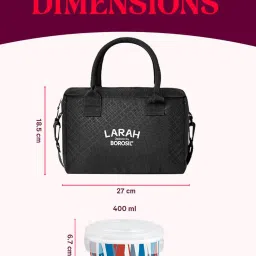 Larah by Borosil Black Opalware Geo Orange Container Set image 5