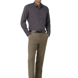 Peter England Navy Regular Fit Checks Shirt image 5