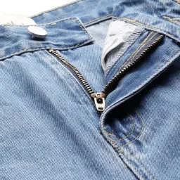 Label Ritu Kumar Denim Blue Drift Distressed Jeans image 5