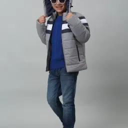 Cantabil Kids Grey Quilted Full Sleeves Jacket image 5