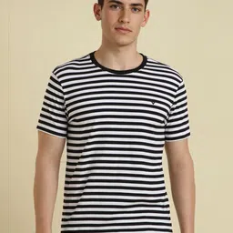 Allen Solly Men Striped Round Neck Cotton T-shirt-picture-47